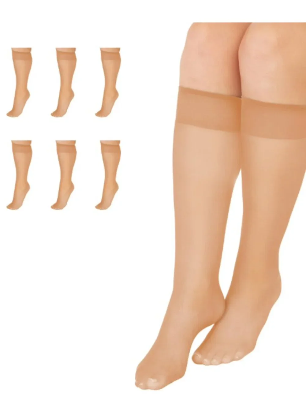 NWT Leggs Everyday Knee Highs - Suntan (12 Pack)